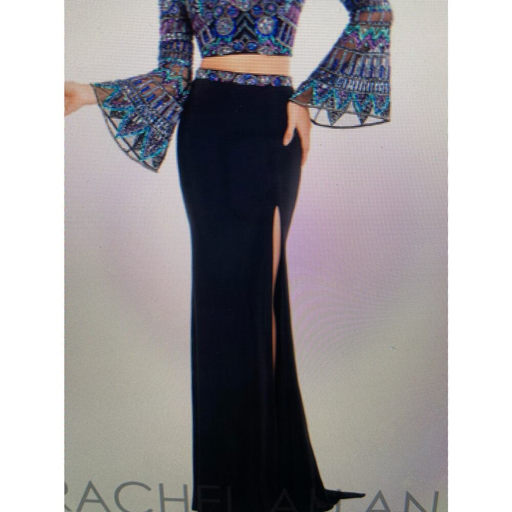 NWT Rachel Allan black size 8, long prom skirt